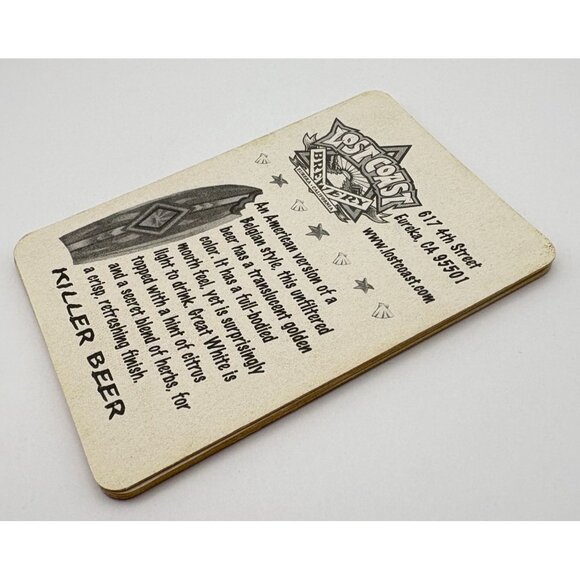 Lost Coast Brewery Coasters Eureka CA Great White Killer Beer Set Of 4 - Picture 6 of 7